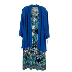 Dressbarn Women's Casual Dress Cardigan Combo w/ Necklace